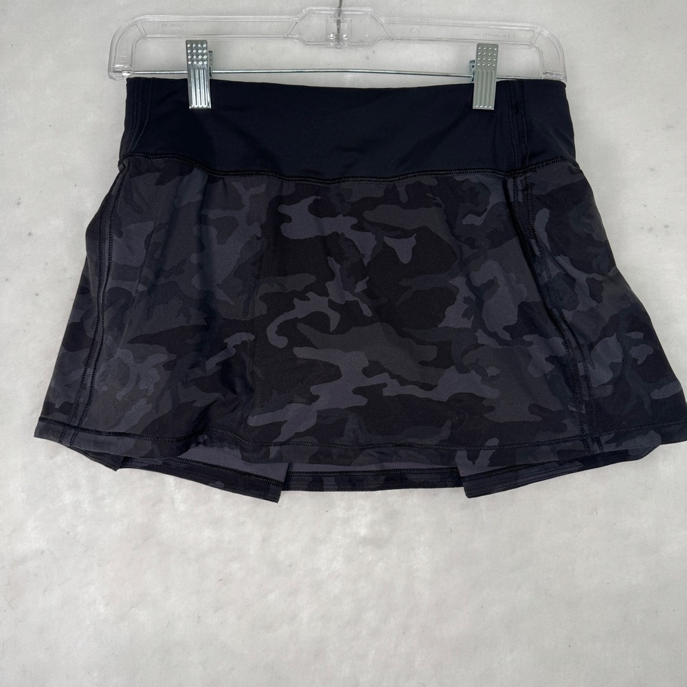 Lululemon Pace Rival Skirt Camo Deep Coal Multi Pleated Skort Size 4